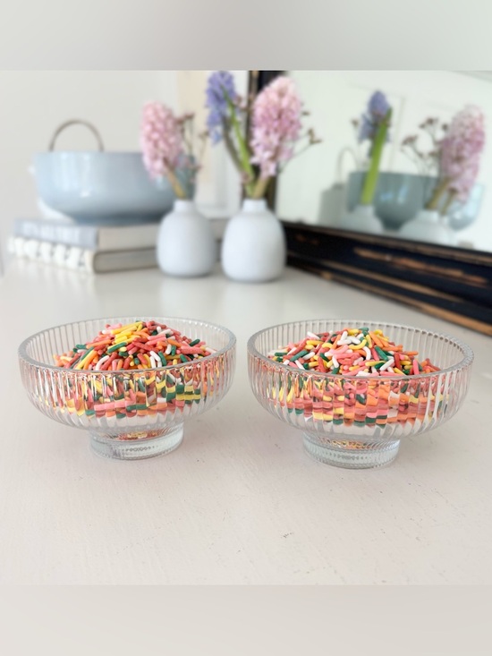 Nespresso Other - Nespresso Dessert Bowls - Set of 2 Affogato Glass Ribbed Bowls